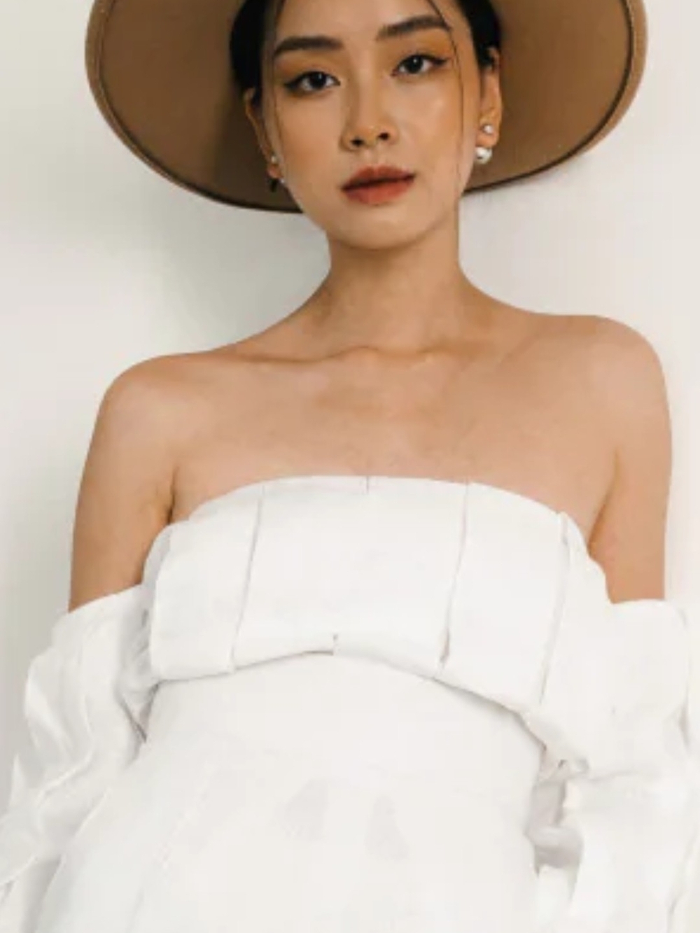 White Strapless Off-Shoulder Top
